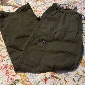Olive Green Women's Cargo Scrub Pants